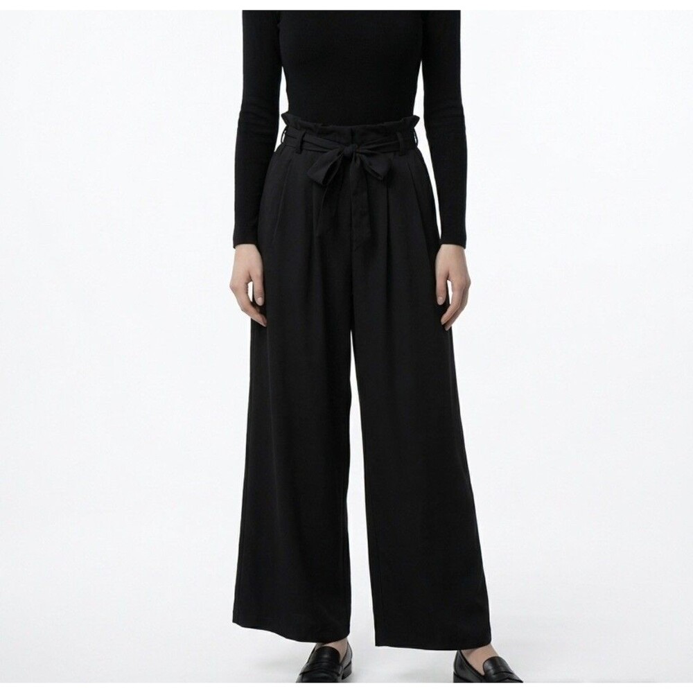 Women Mid-Rise Woven Travel Pants XL  - All In Motion Black waist Tie